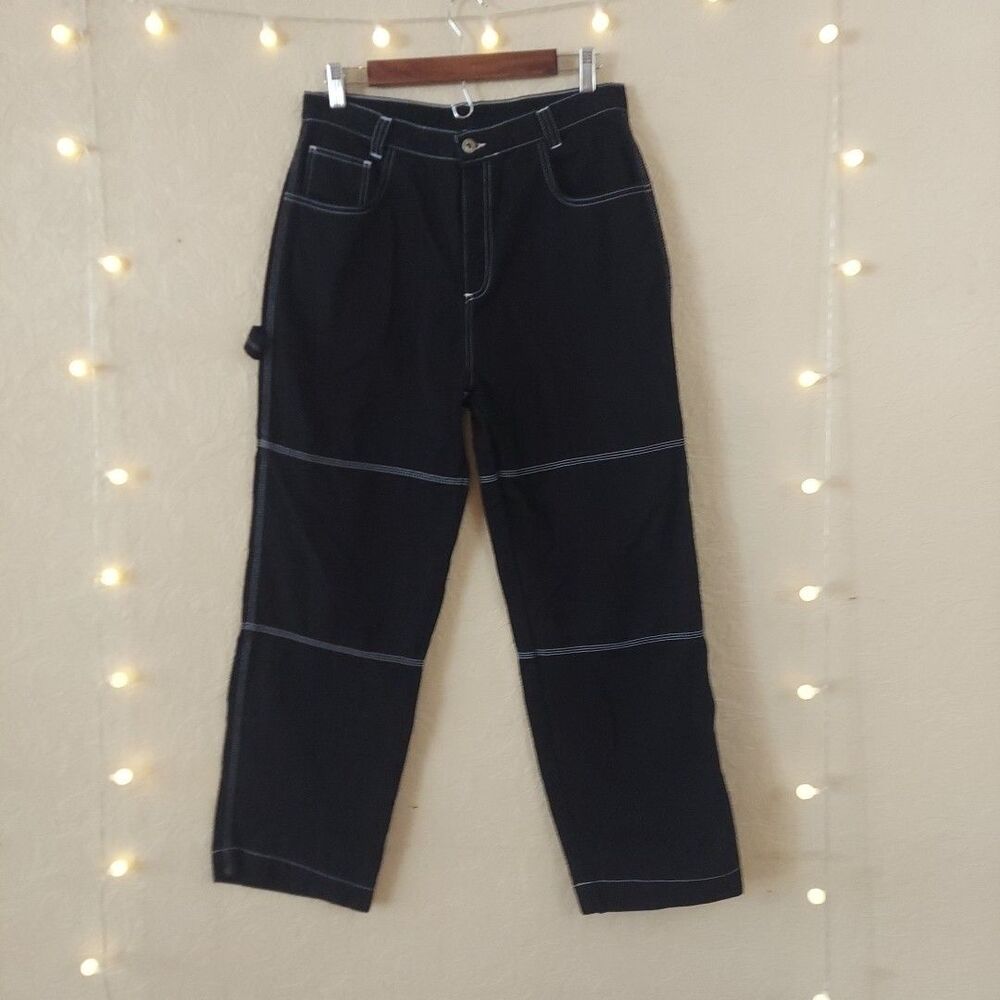 Kickers Women's Black Carpenter Pants Straight Leg Streetwear Sz 30